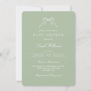 Whimsical Sage Boog Baby Shower uitnodiging