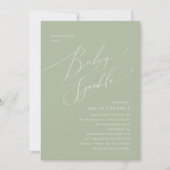 Whimsical Sage Green Baby Sprinkle Invitation Kaart (Voorkant)