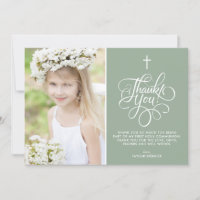 Whimsical Sage Green Eerste Heilige Communie Foto