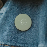 Whimsical Sage Green Gender Reveal Team Boy