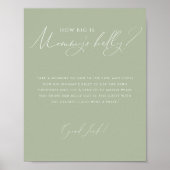 Whimsical Sage Green Hoe groot is de buik van mama Poster (Voorkant)