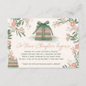 Whimsical Sage Green New Chapter Books Baby shower Informatiekaartje (Voorkant)