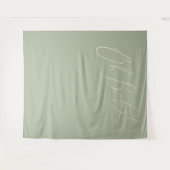 Whimsical Sage Green Oh Baby Achtergrond Wandkleed (Voorkant (horizontaal))