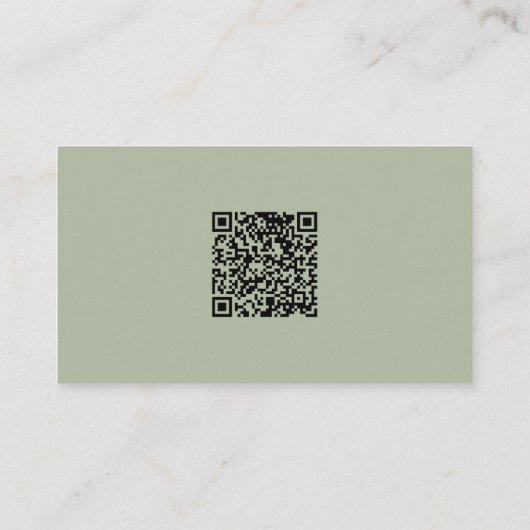 Whimsical Sage Green QR Code Baby Registry Informatiekaartje (Achterkant)