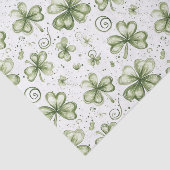 Whimsical Sage Green Watercolor Shamrock  Tissuepapier (Detail)