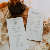 Whimsical Sage Green Wedding Programme