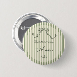 Whimsical Sage Groene Baby Shower Moeder To Be Ronde Button 5,7 Cm