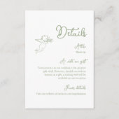 Whimsical Sage Groene Bijlagekaart Informatiekaartje (Voorkant)