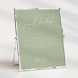 Whimsical Sage Groene Familie Tradities Sign Poster