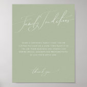 Whimsical Sage Groene Familie Tradities Sign Poster (Voorkant)