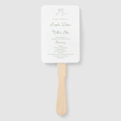 Whimsical Sage Groene Huwelijksprogramma Fan Handwaaier (Voorkant)