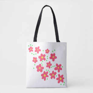Whimsical Salmon Flowers Draagtas