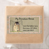 Whimsical Saltbox House Étiquette d'expédition (En situation)
