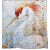 Whimsical Sandhill Crane Art Douchegordijn (Voorkant)