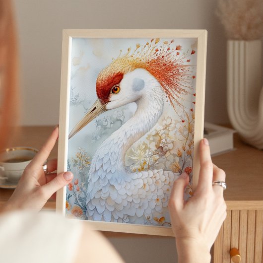 Whimsical Sandhill Crane Art Print