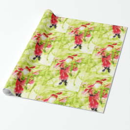 Whimsical Santa Christmas Wrapping Paper Cadeaupapier