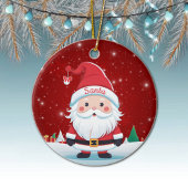 Whimsical Santa Claus Christmas Berry Red 🎄🎅🏼 Keramisch Ornament