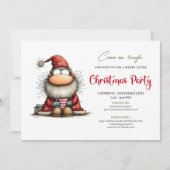 Whimsical Santa Hand Drawn Holiday Party Invite Kaart (Voorkant)
