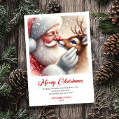 Whimsical Santa With Rudolph Holiday Greeting Card Feestdagenkaart