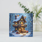 Whimsical Santa's Workshop Personalized Christmas Feestdagenkaart (Staand voorkant)