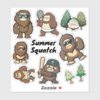 Whimsical Sasquatch Stickers, Bigfoot Decals Sticker