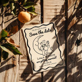 Whimsical Save the date over the moon wedding