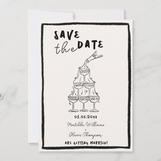 Whimsical Save The Date Uitnodiging (Voorkant)