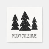 Whimsical Scandi Pine Trees Merry Kerstmis Servet (Voorkant)