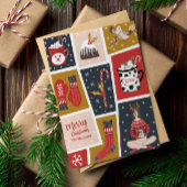 Whimsical Scandinavian Rustic Woodland Niet-foto Feestdagenkaart