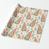 Whimsical Scandinavische kabouters Kerstmis Cadeaupapier (Uitgerold)
