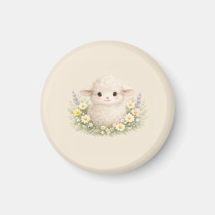 Whimsical Schaap en Wilde Bloemen voor een Charman Magneet