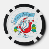 Whimsical Schaatsen Sinterklaas Vrolijk Kerstfeest Poker Chips (Achterkant)