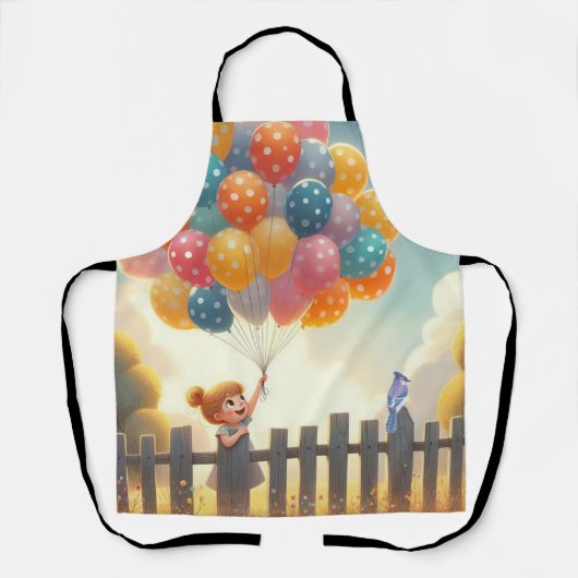 Whimsical/schattig ballon meisje kunst schort (Voorkant)