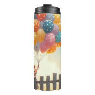 Whimsical/schattig ballon meisje kunst thermosbeker