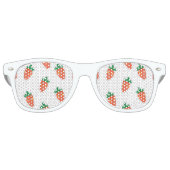 Whimsical schattig chibi groente patroon retro zonnebril (Voorkant)