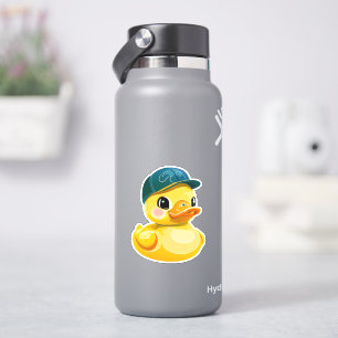 Whimsical schattig geel rubber eend decal sticker