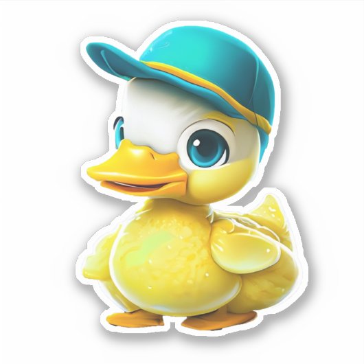 Whimsical schattig geel rubber eend decal sticker (Voorkant)