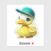 Whimsical schattig geel rubber eend decal sticker (Vel)