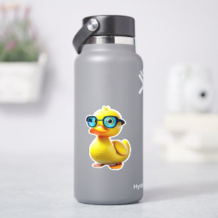 Whimsical schattig geel rubber eend decal sticker