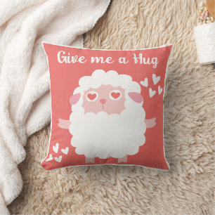 Whimsical schattig schapen gepersonaliseerd citaat kussen