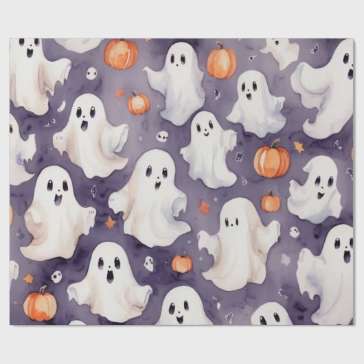 Whimsical schattig spook halloween verrukking wate cadeaupapier (Vlak)