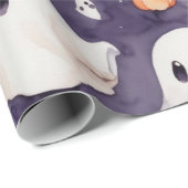 Whimsical schattig spook halloween verrukking wate cadeaupapier (Rol Hoek)