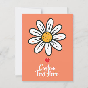 Whimsical Schattige Daisy Briefkaart – Speelse Blo