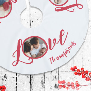 Whimsical Schattige Foto Liefde Typografie Kalligr Kerstboom Rok