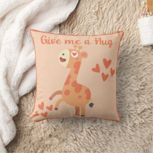 Whimsical schattige giraffe gepersonaliseerde quot kussen