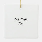 Whimsical Schattige Roze en Blauwe Kerst Engel Keramisch Ornament (Achterkant)