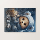 Whimsical schattige teddybeer met kerstcadeau legpuzzel (Horizontaal)