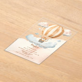 Whimsical Schattige Tiger Hete Luchtballon 1e Verj Acryl Uitnodigingen (Laagn)