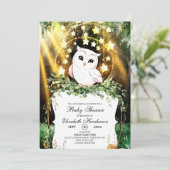 Whimsical Schattige Uil Baby shower Kaart (Staand voorkant)