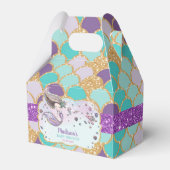 Whimsical Schattige Zeemeermin Baby shower Meisje Bedankdoosjes (Voorkant Zijde)